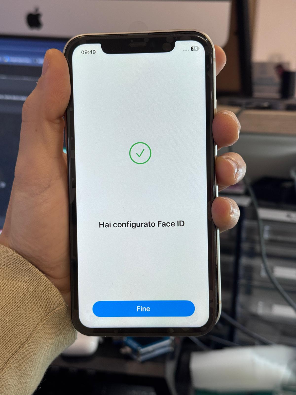 Face ID iPhone 11 ripristinato funzionante riparazione completata Giolab Assemini